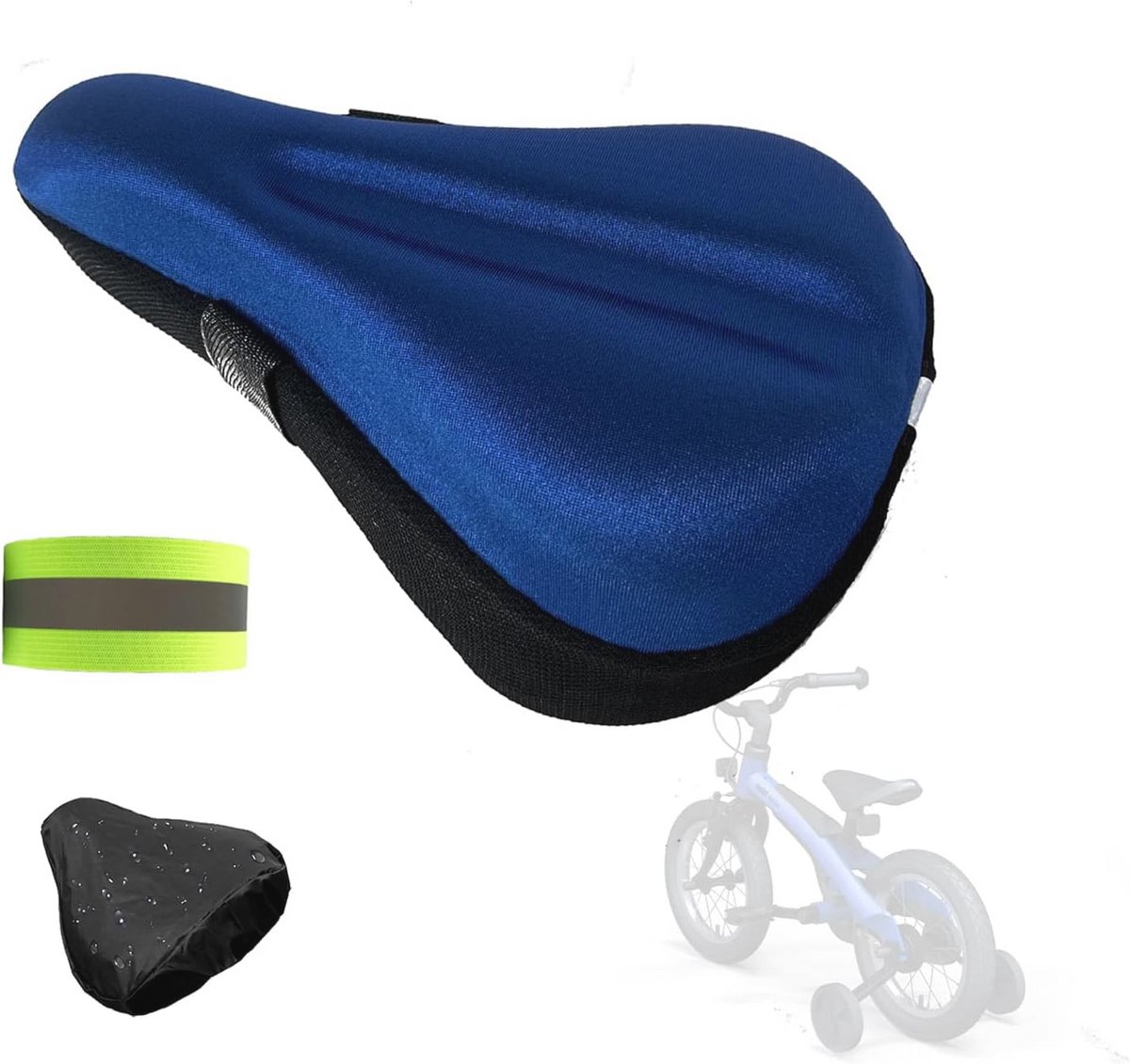 Comfortabel Gel Fietsstoelkussen 9" x 6" - Water- en Stofbestendig - Ideaal voor Kinderen