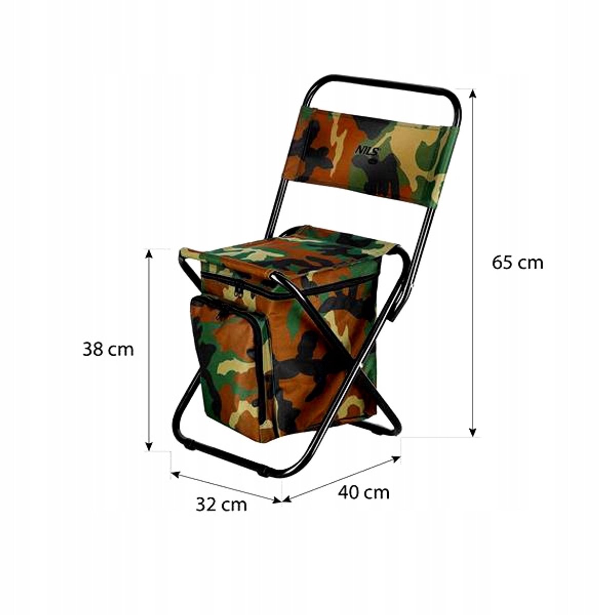 NILS CAMP NC3012 Camouflage-kampeerstoel met opbergvakken