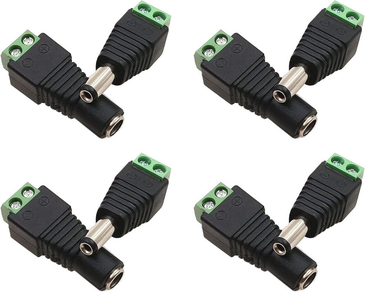 DC 5,5 mm x 2,1 mm pluggen set voor CCTV en LED-licht - Mannen en vrouwen adapters