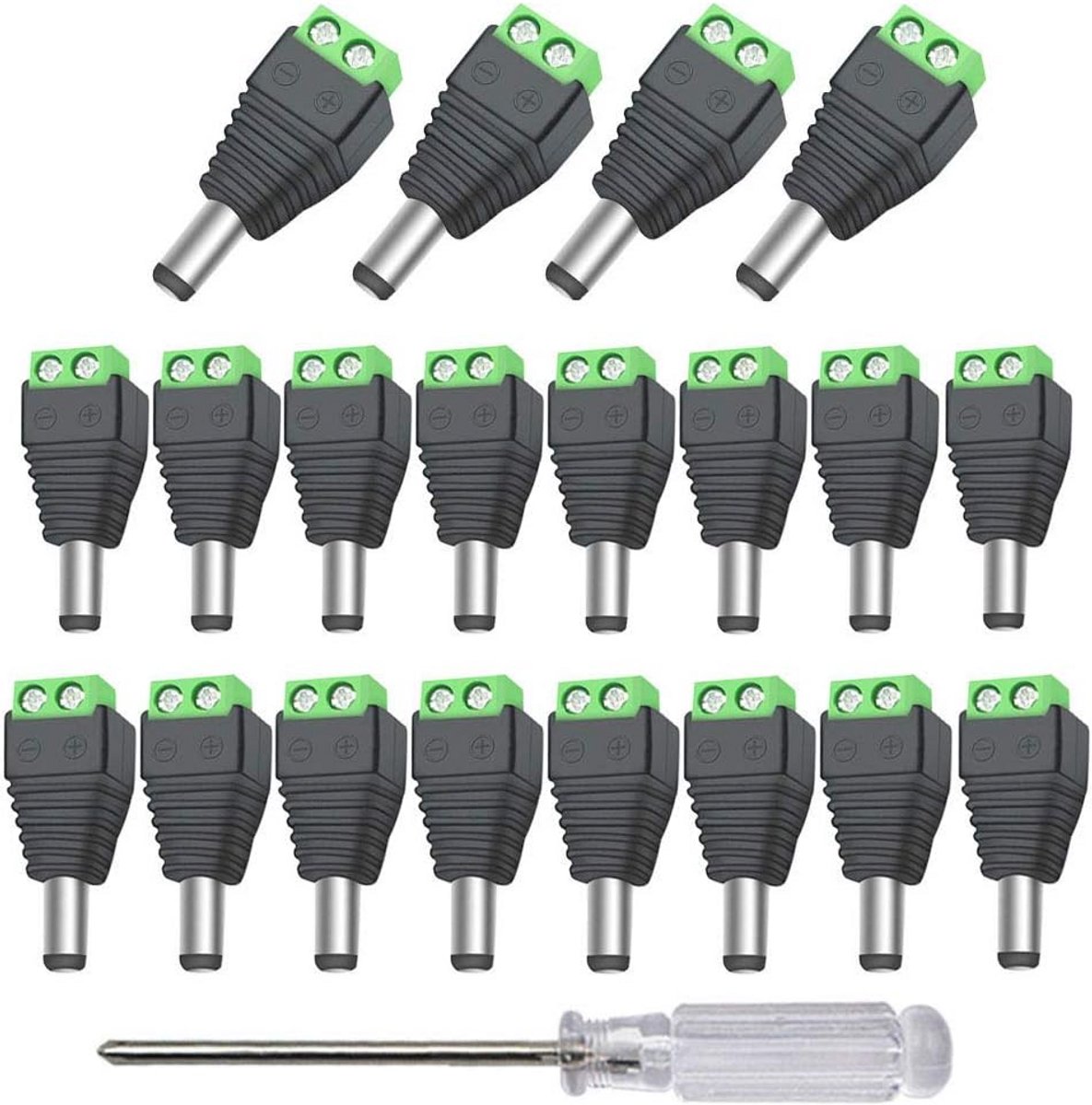 50 Stuks 12 V / 24 V DC Mannen Stekker, 2,1 x 5,5 mm voor CCTV-Camera's