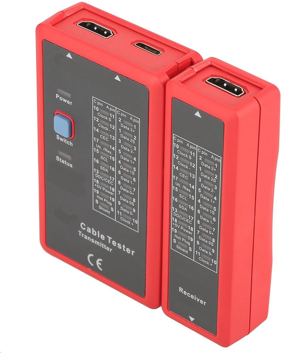 Kabeltester met LED-statusindicator voor HDMI en MINI-HDMI - Ideaal voor kortsluiting en netwerkdiagnose