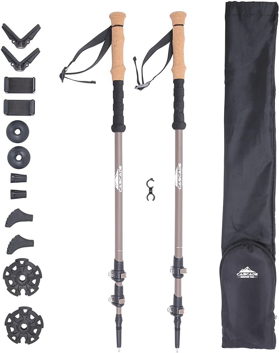 Lichte Carbon Fiber Trekkingstokken met Verstelbare Snelsluitingen en Accessoires