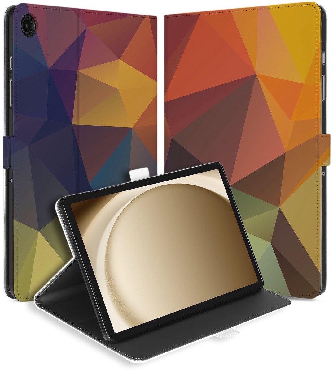 Samsung Galaxy Tab A11 Plus Tablet Hoesje Polygon Color met Standaard