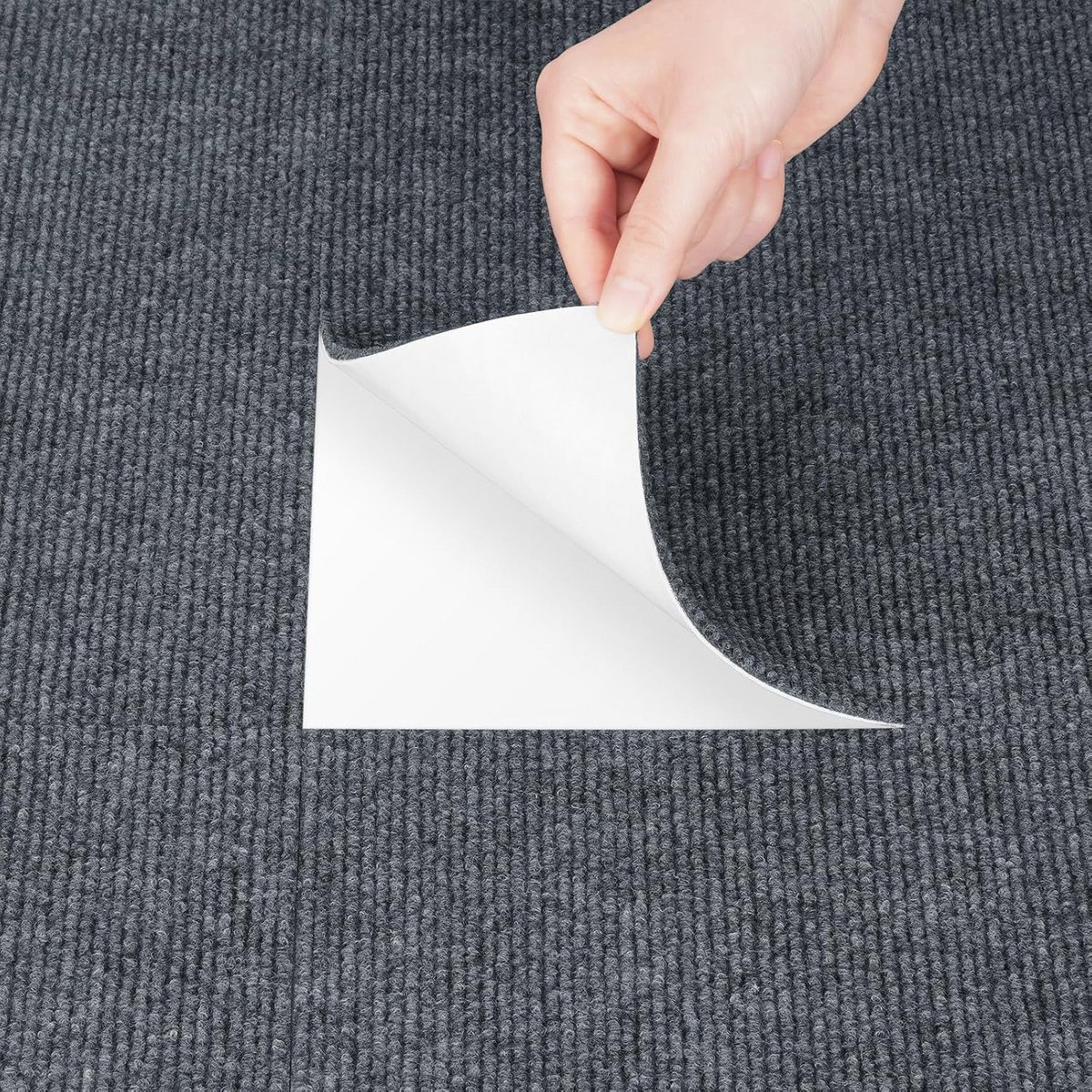 Zelfklevende Wasbare Tapijttegels 30x30CM Antislip Grijs voor Woonkamer en Kantoor - 4 Stu