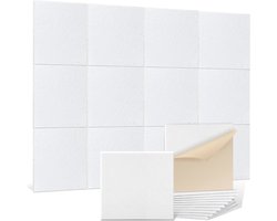 Zelfklevende Akoestische Platen voor Geluidsisolatie - Wit 30x30x0,9 cm - Set van 12 - Akoestische Panelen voor Wand en Plafond