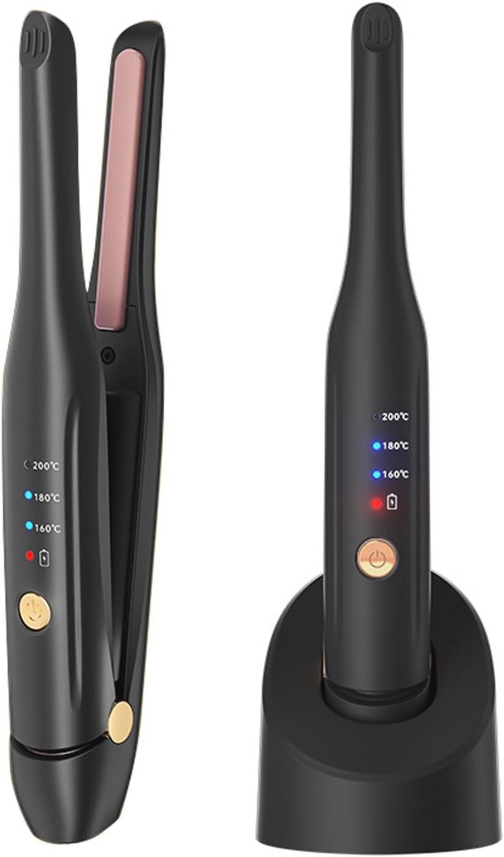 Draadloze 2-in-1 Stijltang en Krultang met Keramische Platen en USB-C Oplader