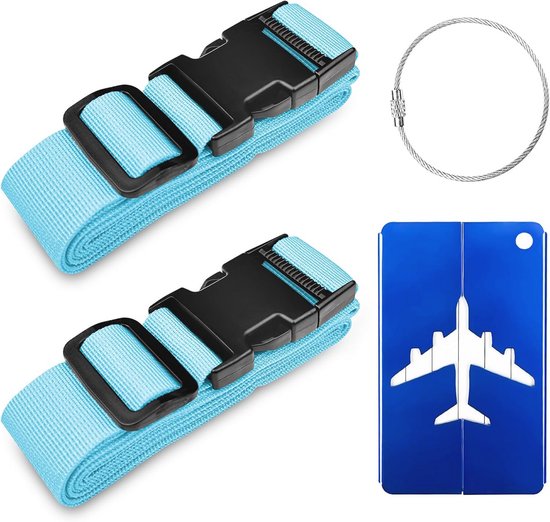 Wisdompro 2-Pack bagageriemen - zwart