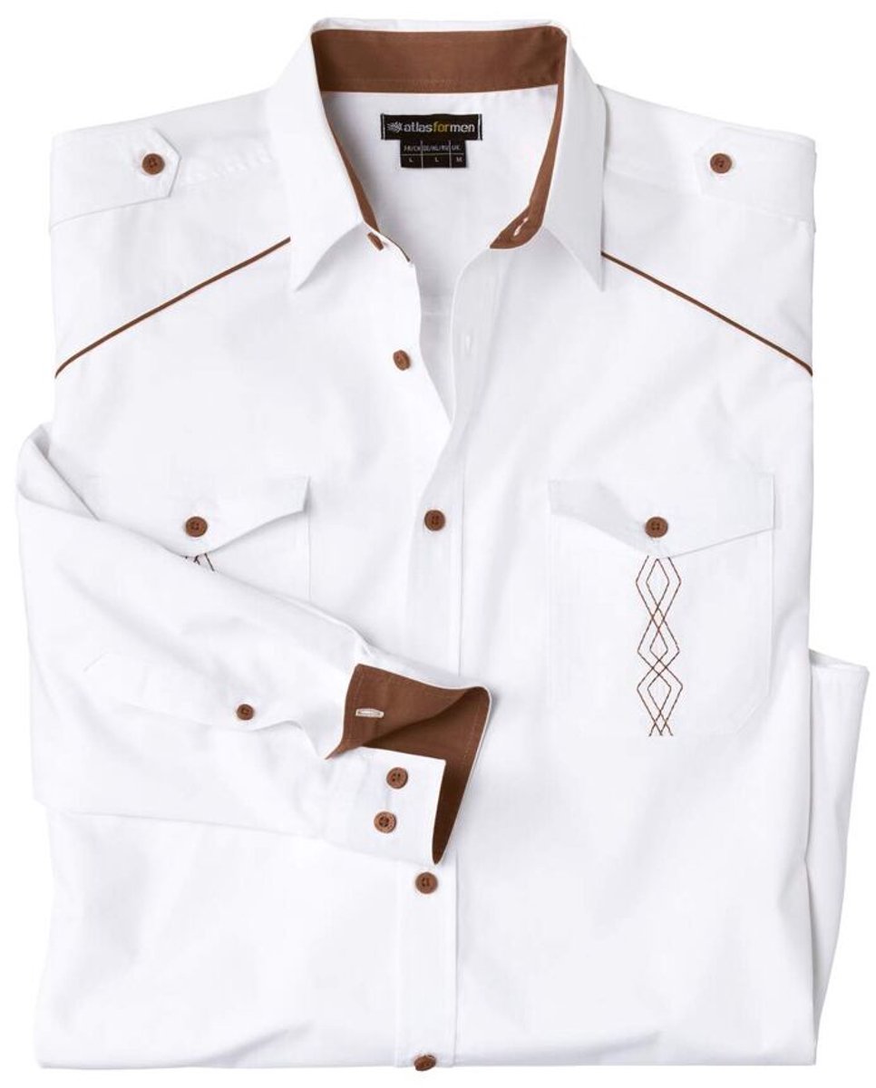 ATLAS FOR MEN - Pilotenoverhemd Exploration - Heren - Verkrijgbaar in grote maten - 4XL