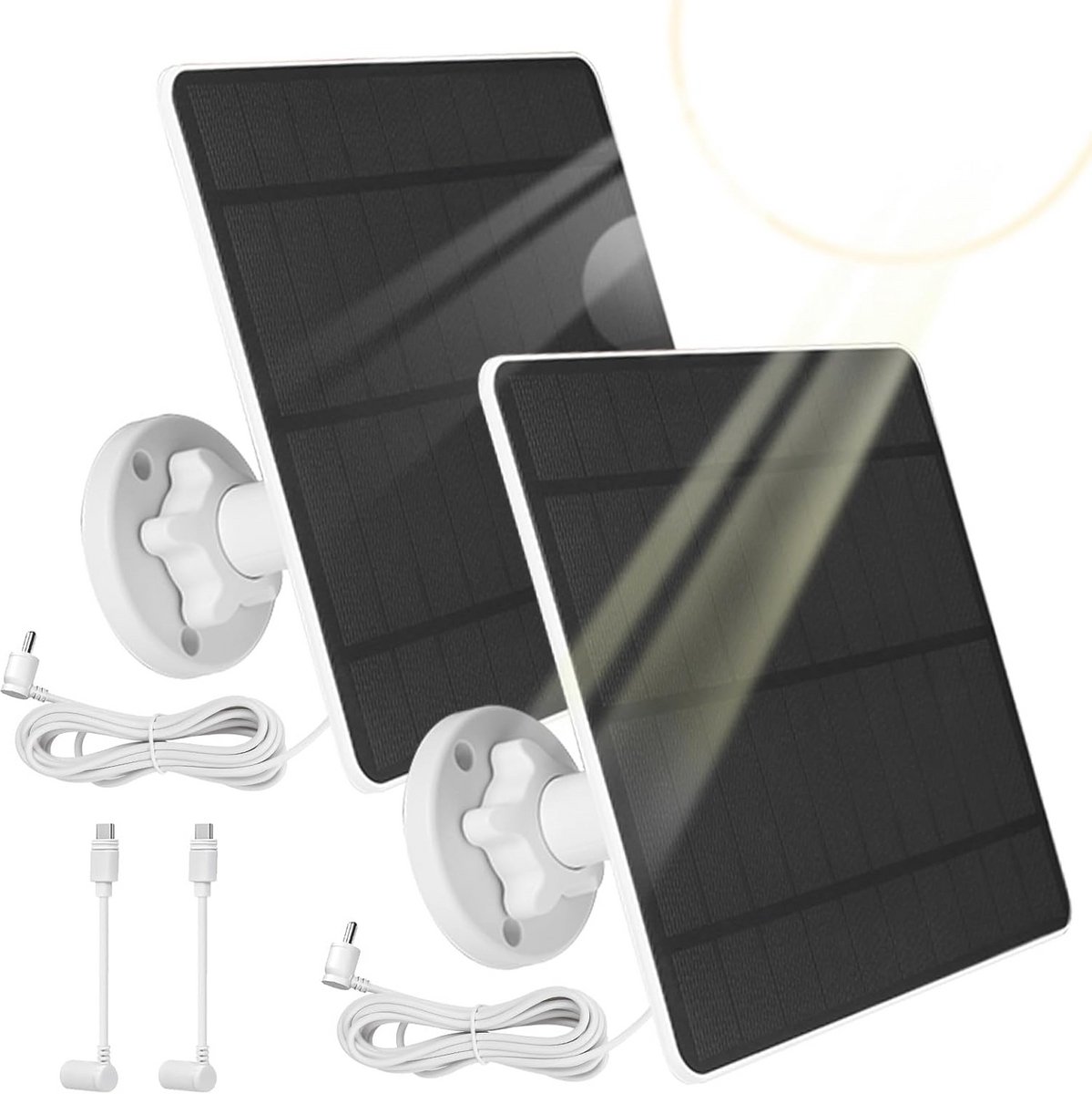 Zonnepaneel voor bewakingscamera buiten - 5W accu zonne-energie oplossing