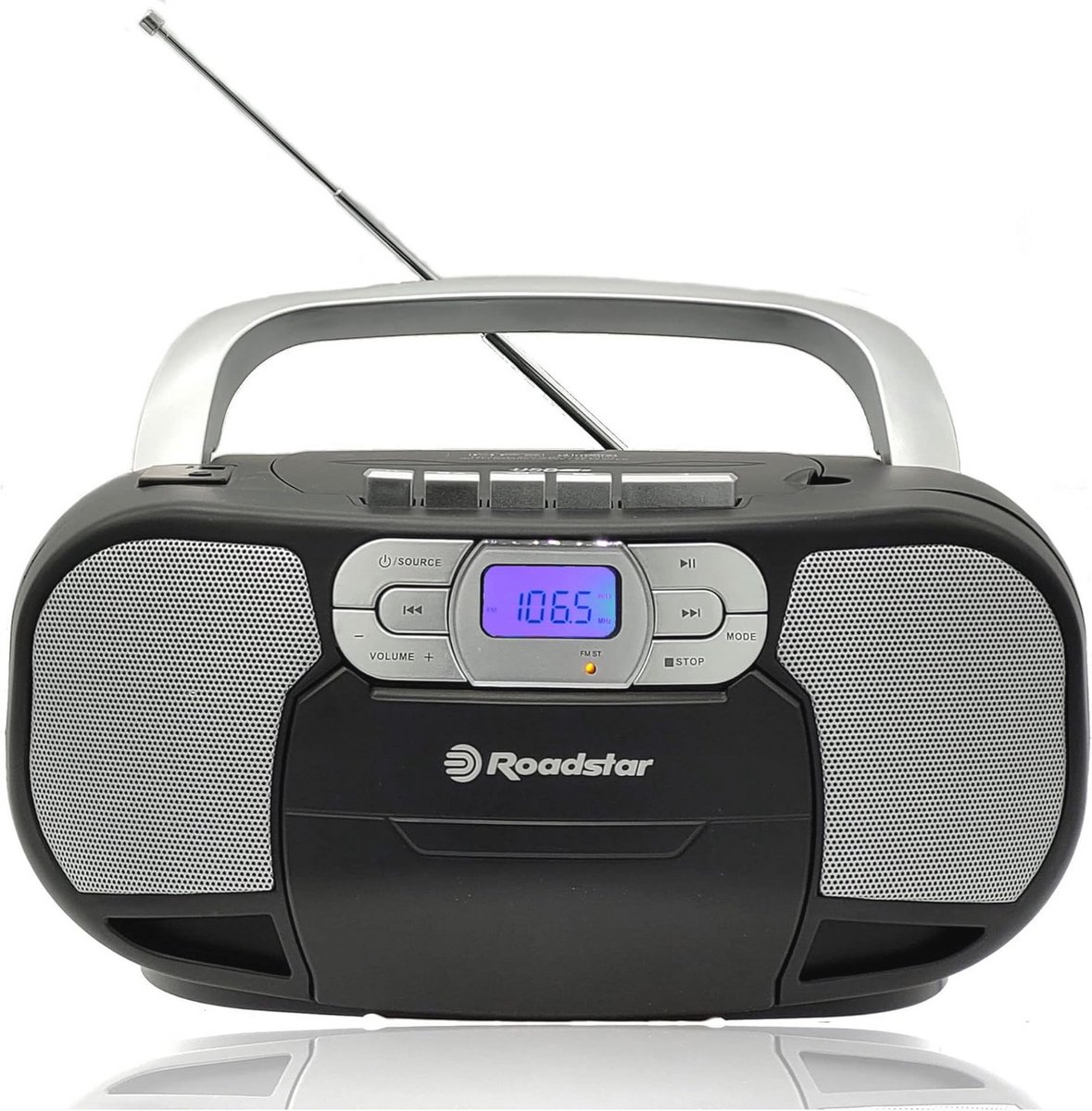 Draagbare cd-radio met cassette, digitale radio en boombox functies - CD-MP3-speler met USB en AUX-IN