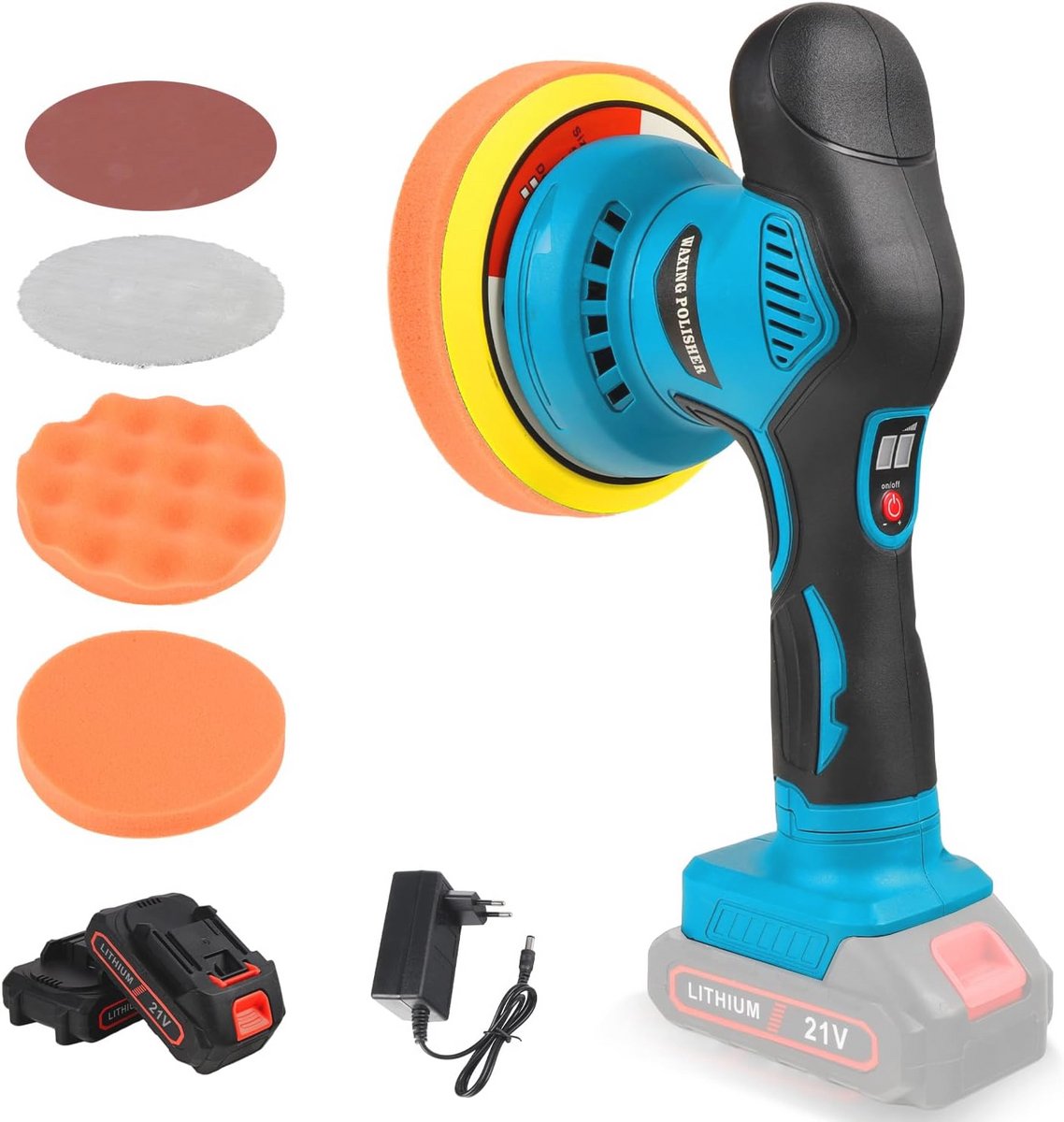 Accupolijstmachine 150 mm voor auto-onderhoud - Draadloze autobuffer met 6 snelheden