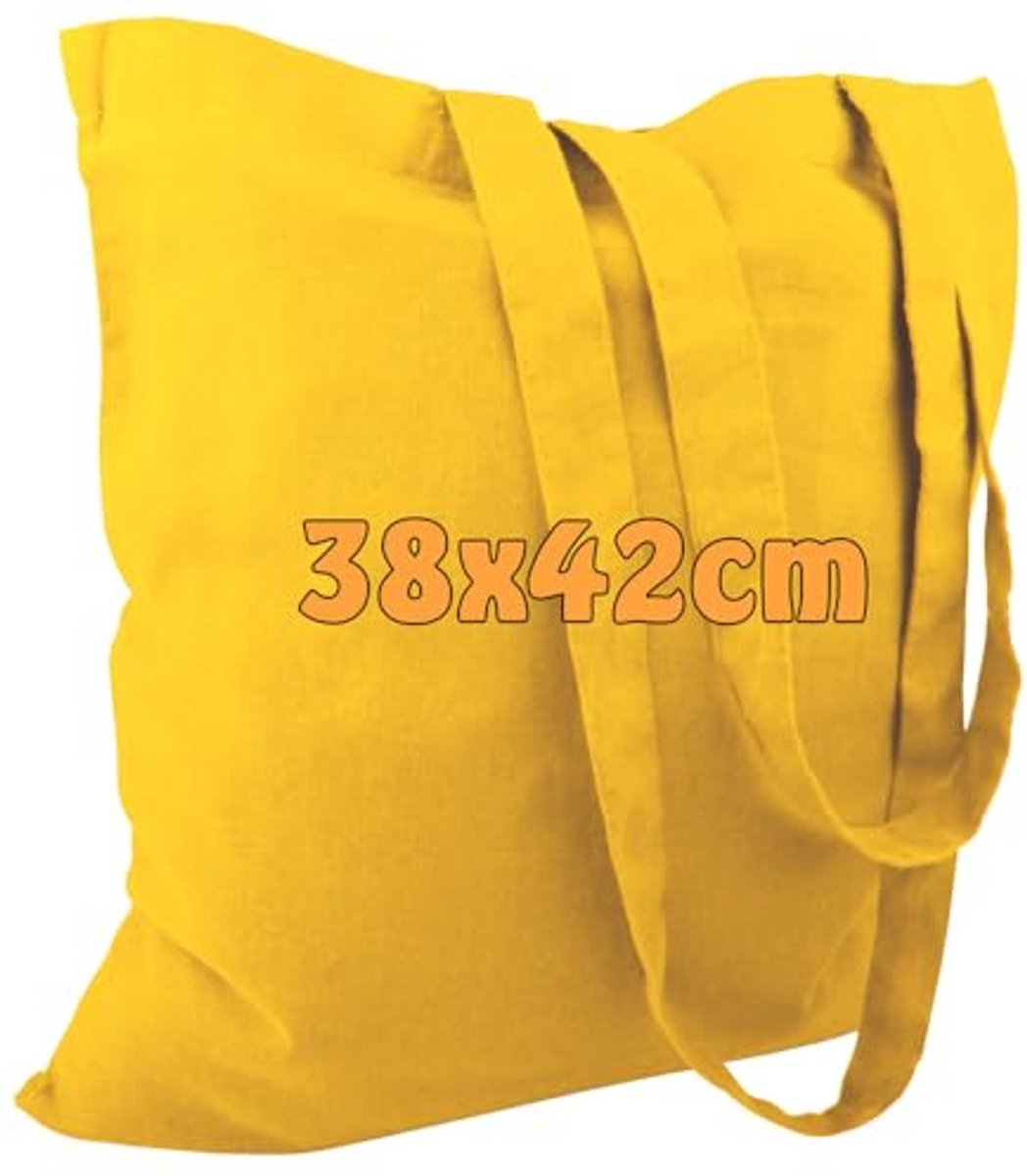 Katoenen tas onbedrukt met lange hengsels 38x42cm