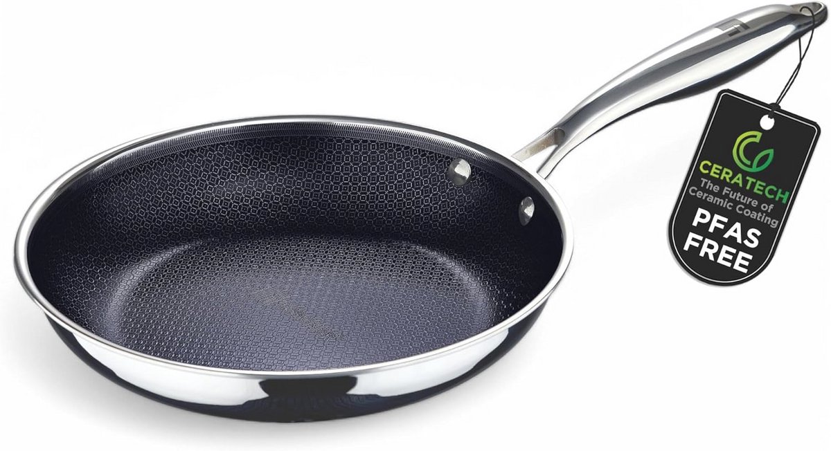 3-Lagen Hybride Braadpan 24cm met Antiaanbaklaag