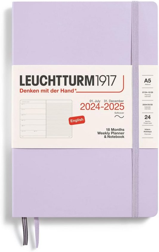 LEUCHTTURM1917 372531 weekkalender medium (A5) 2026, 12 maanden, Deep Sea, Duits