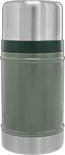 Le pot alimentaire Stanley Classic vert de 0,7 L avec couvercle argenté et bande vert foncé. Le logo "Stanley" est visible.