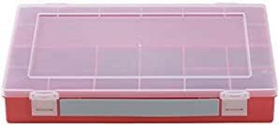 siwitec assortimentsdoos met 10 vakken en 6 verstelbare verdelers, assortimentsdoos voor kleine onderdelen, gereedschapsorganiser, kunststof assortimentskoffer 31,5 x 22,5 x 6,4 cm