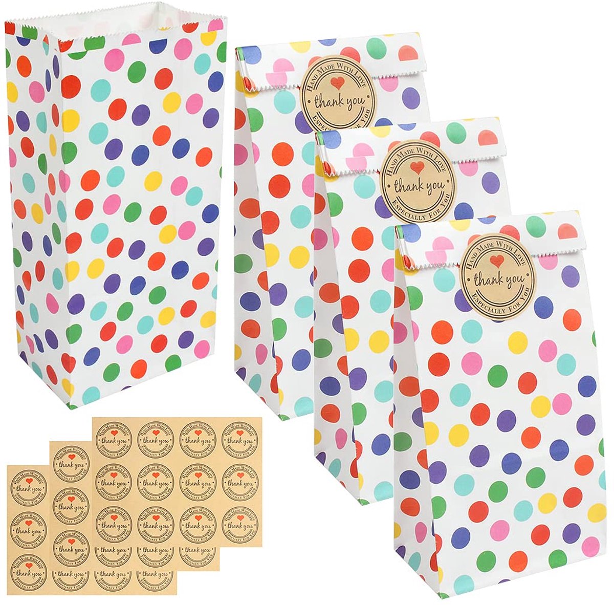 IMPERATORIS® Uitdeelzakjes met Strip/Stickers - Koekzakjes/Snoepzak/Geschenkzakjes - 30 stuks