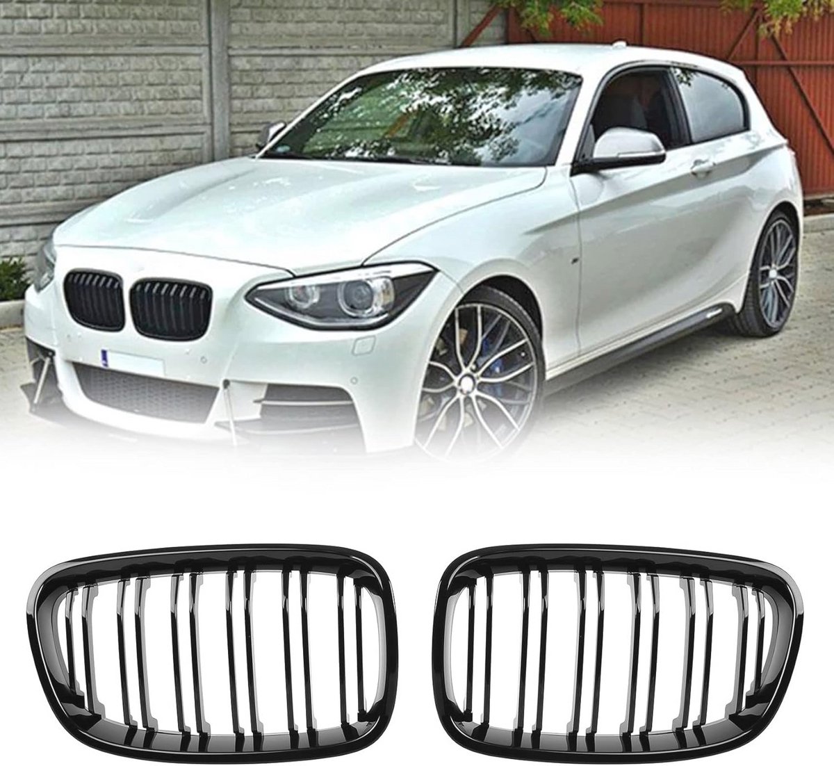 Radiator Grille voor BMW 1-serie F20 F21 2011-2014 - Sportieve Glans Zwart