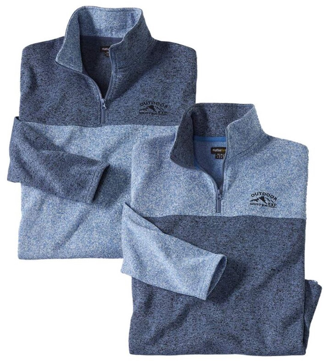 ATLAS FOR MEN - Set van 2 molton sweaters Atlas® - Heren - Verkrijgbaar in grote maten - XL