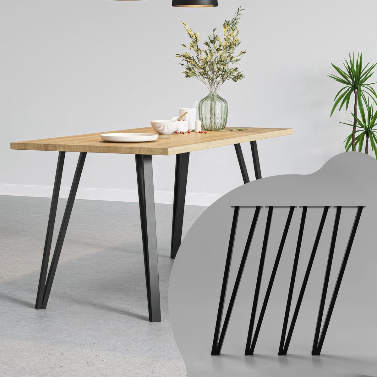 Stabiele Tafelpoten van Roestvrij Staal - 70 cm Hoog - Geschikt voor Eettafel en Bureau