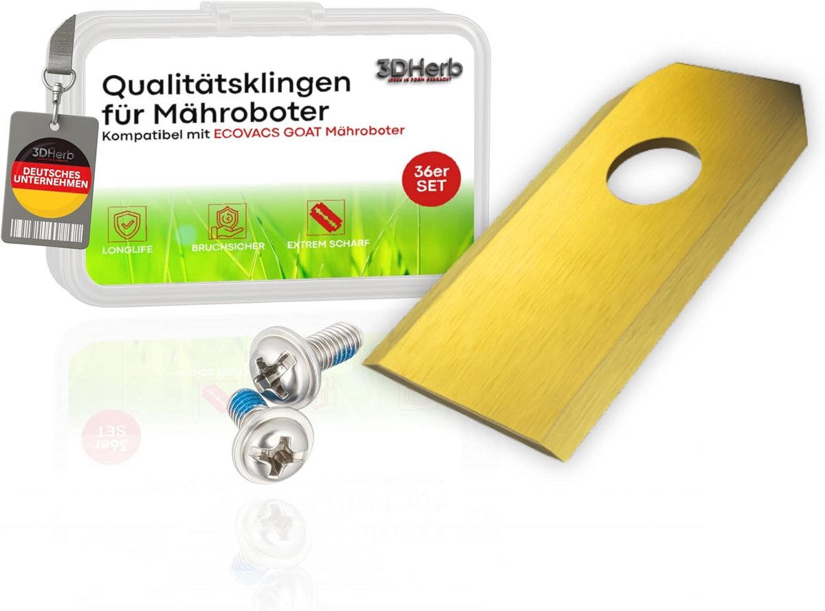 36 Premium Titanium Reservemesjes voor Robotmaaiers Set van - 36 - €66,32