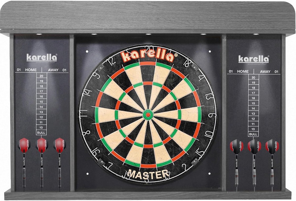 Dartbordkast met LED Verlichting en Scorebord