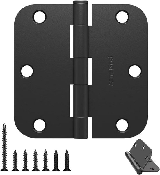 MANCHAP 6 Paar 3 Inch Zwarte Kogellager Deurscharnieren, 76mm Zwarte Butt Scharnieren voor Meubels Deurkasten