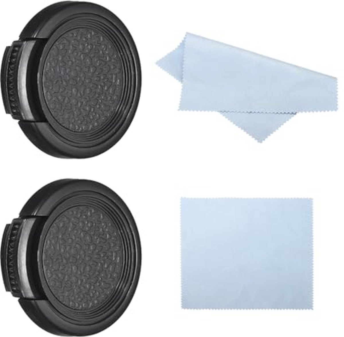 Lensdop 30 mm - Universele Cameralensafdekking met Reinigingsdoekje - 2 Stuks
