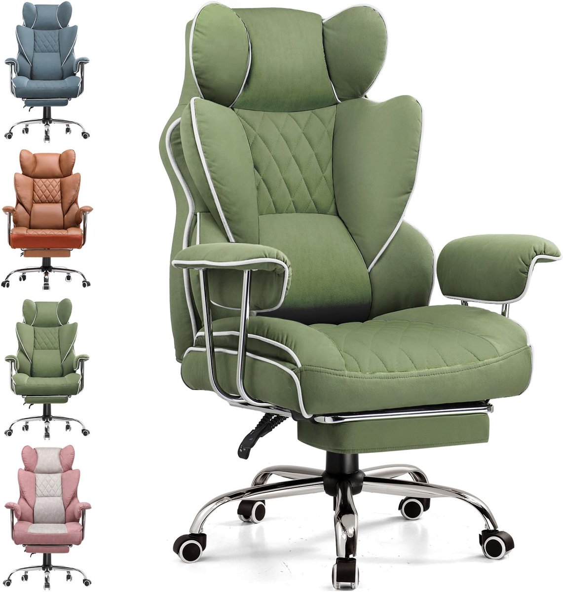 GTPLAYER Ergonomische Gamingstoel met Voetensteun - Groen