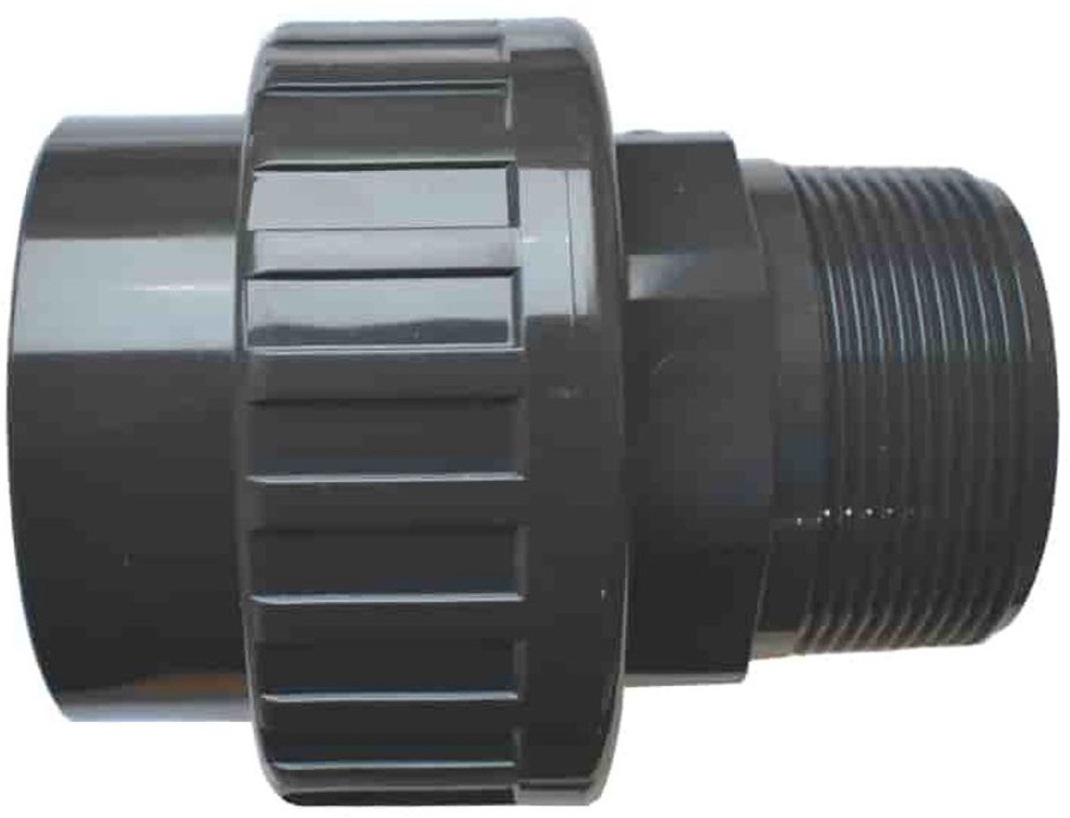 PVC 3/3 koppeling lijmmof x AG 63 mm x 2"