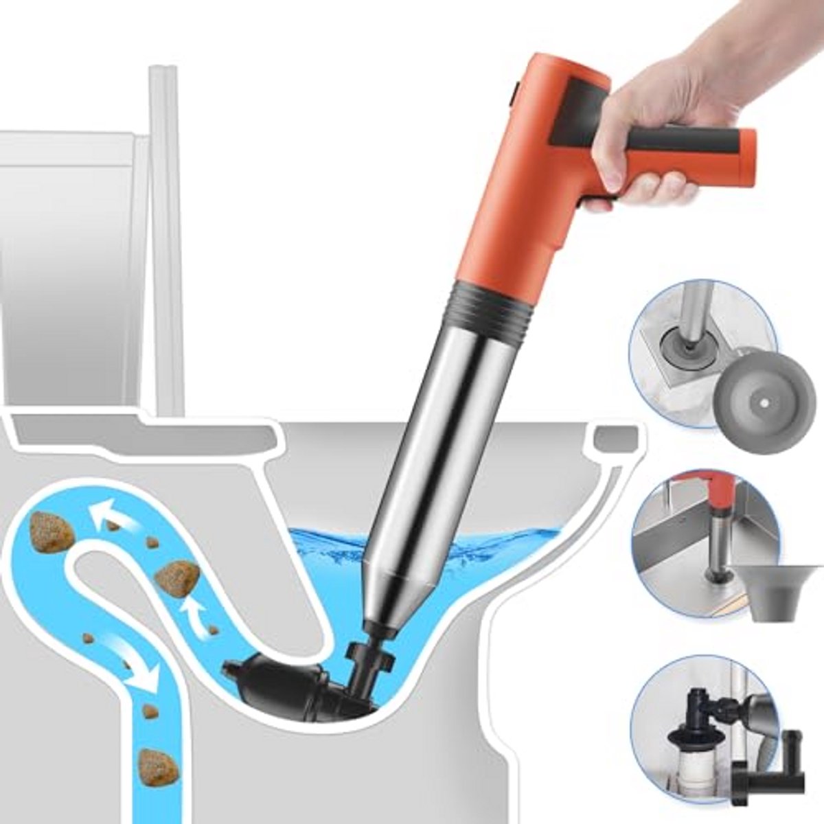 Elektrische toiletplunjer - Heavy Duty Clog Remover voor Toilet, Badkamer en Afvoer