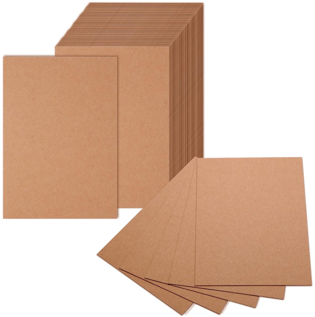 TuseRxln A6 Bruin Kraftpapier Karton - 50 Stuks Per Set - 350g Dik Stevig Papier - 2 Sets