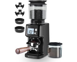 Electric Coffee Grinder met Cone Grinding Wheel – Koffiemolen met 51 Grindinstellingen, Verwijderbare Houder, Reservoir Inbegrepen – Voor Espresso, Filterkoffie, Cold Brew (Zwart)