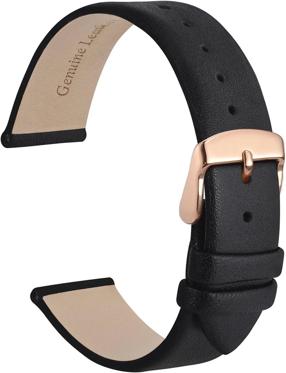 Elegante Horlogeband van Echt Leer met Rvs Gesp - Vervangbare Horlogebandjes 8mm tot 22mm