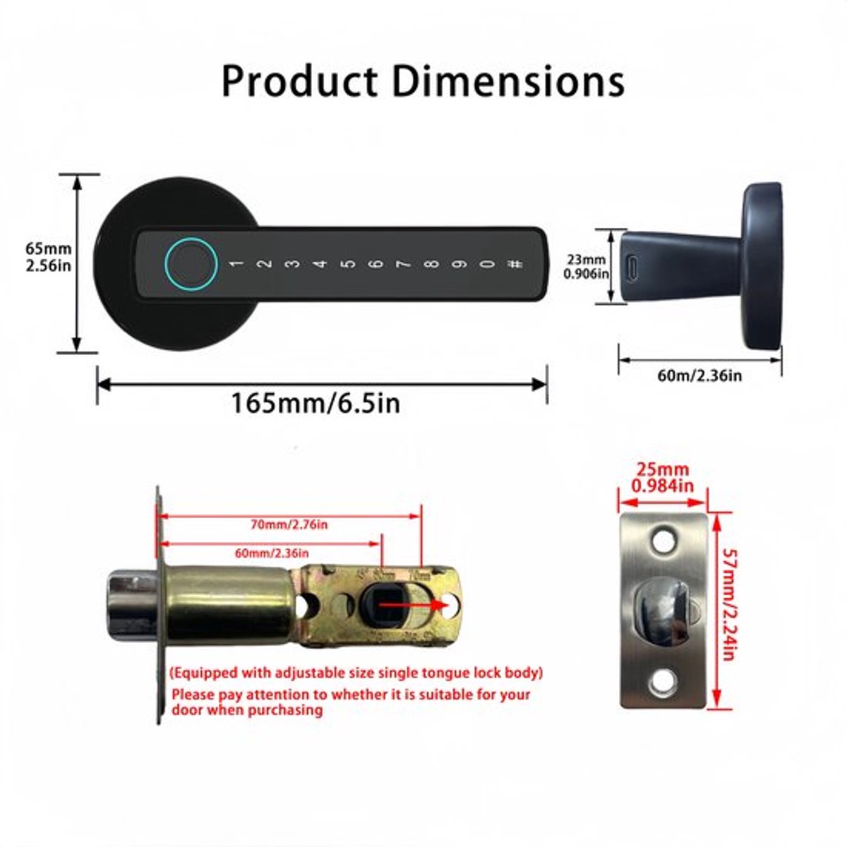 Deurslot met vingerafdruk - Elektrisch deurslot – Slimme deurklink – Deurklink vingerafdruk - Deurslot met code - Smart Lock - Zwart — cadeau in Cadeau-ideeën - foto 7