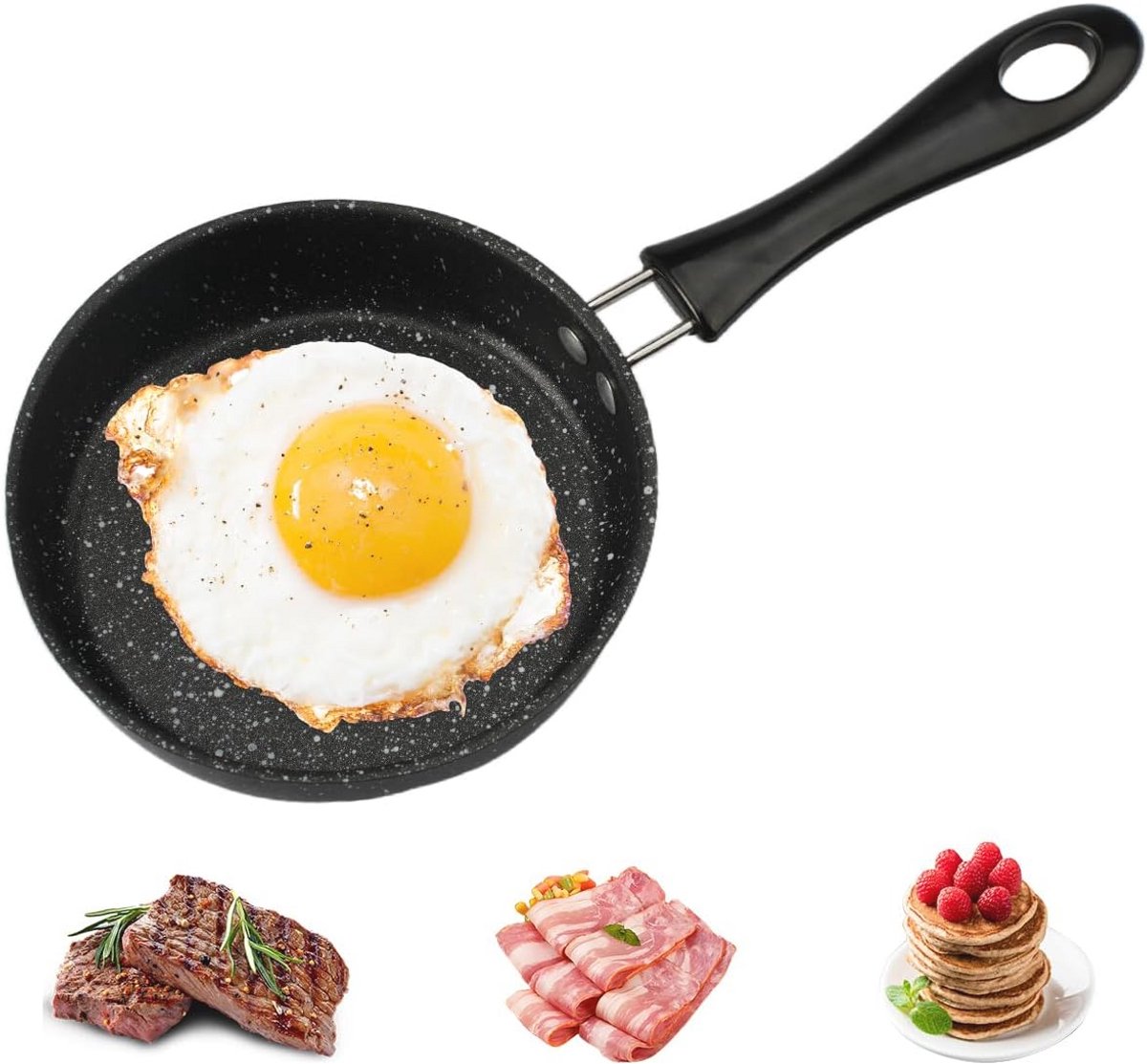 Mini-braadpan 12 cm - Hoge kwaliteit anti-aanbak pan voor eieren, spek en meer