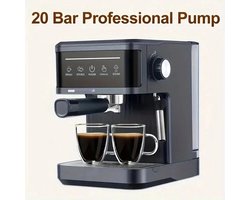 Nyvore Koffiezetapparaat Met Melkopschuimer - Italiaanse Espressomachine - 20 bar - Semi Automatisch - Compact & Stijlvol