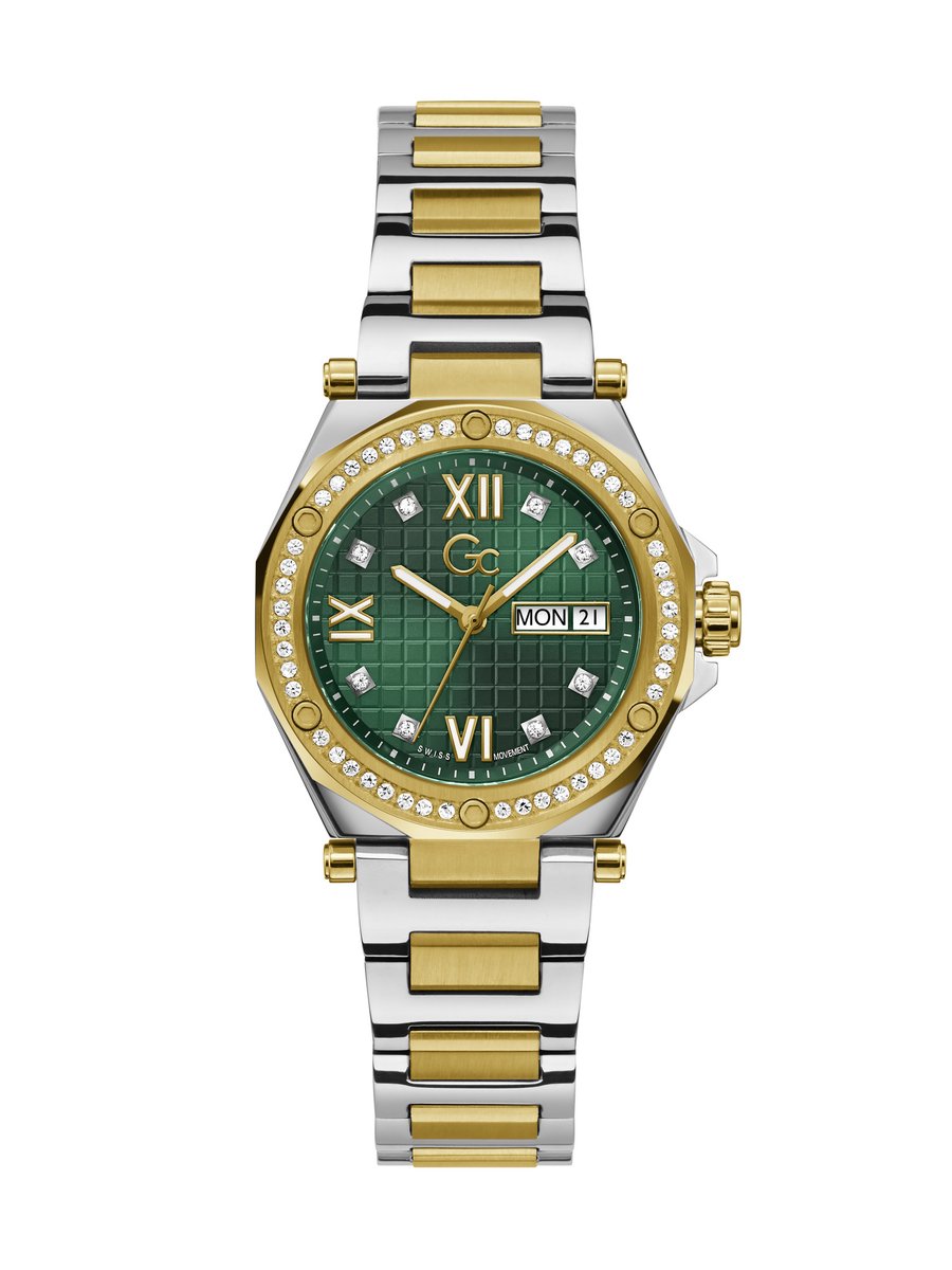 Gc Gc Legacy Lady Quartz Day Date Watch Zilver Geelgoud Case: 100% Stainless Steel | Armband: 100% Stainless Steel 34 Z20001L4MF, Z20002L1MF, Z20004L9MF