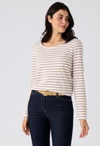 Damart - T-shirt effen of gestreept met Thermolactyl-label - Dames - Beige - M