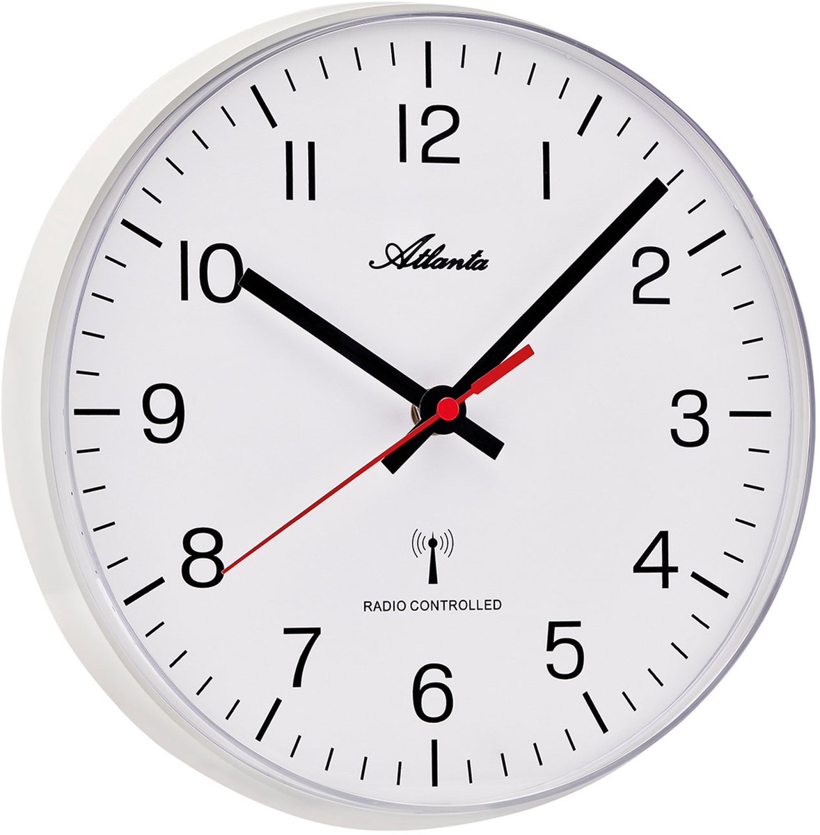 Atlanta 4532/0 Tijdsein gestuurde wandklok wit
