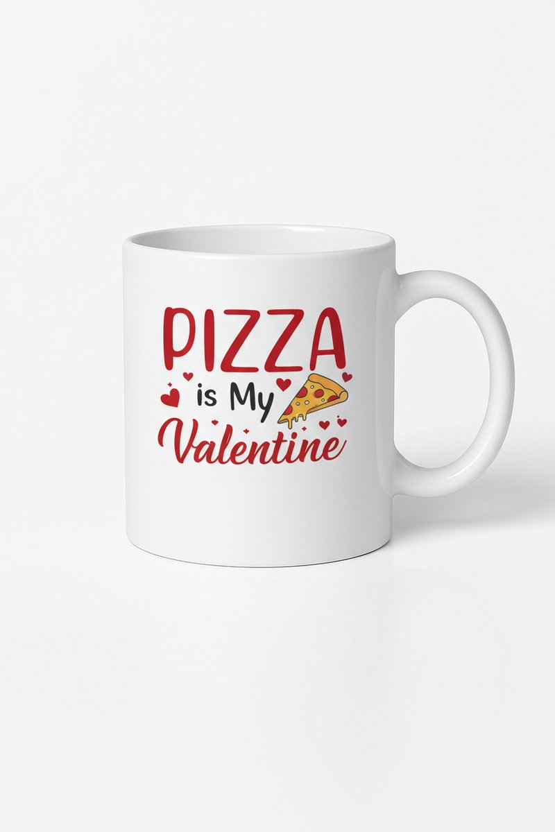 Valentijnsdag Mok 'Pizza is My Valentine' - Grappig Cadeau voor Pizzaliefhebbers
