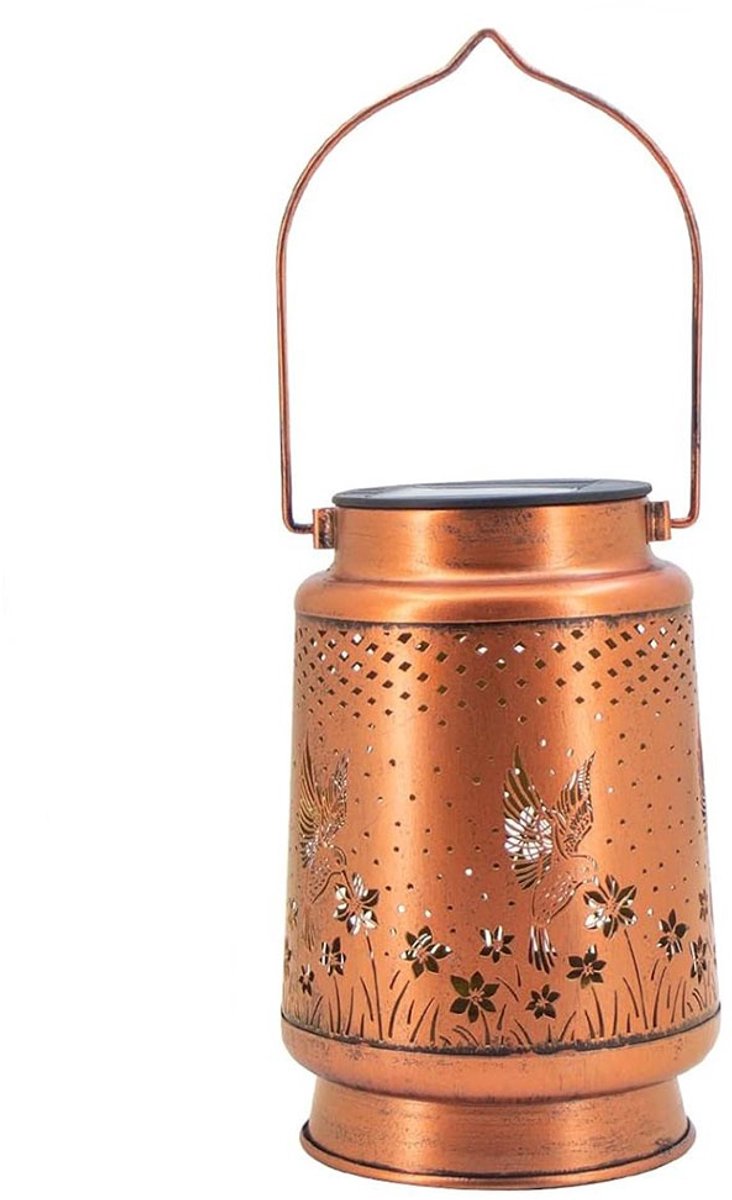 GELLDG LED metalen lantaarn - Kolibrie solar buitenlamp - Waterdicht - Tuindecoratie - Han
