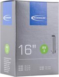 Schwalbe fietsbinnenband verpakking, 16 inch, autoventiel AV3.