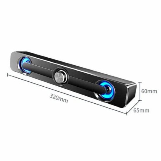 longziming -Ultradunne Soundbar -Bassversterking - 3D Surroundsound Voor Muziek En Gaming - 1 Stuks - Voor Pc/Laptop/Telefoon - Zwart van Longziming — afbeelding 2