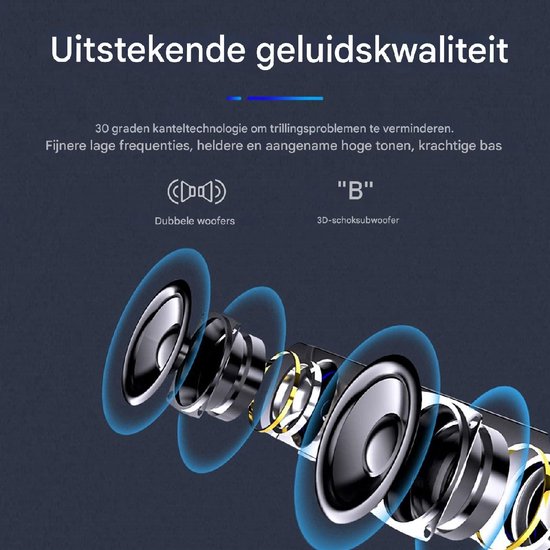 longziming -Ultradunne Soundbar -Bassversterking - 3D Surroundsound Voor Muziek En Gaming - 1 Stuks - Voor Pc/Laptop/Telefoon - Zwart van Longziming — afbeelding 4