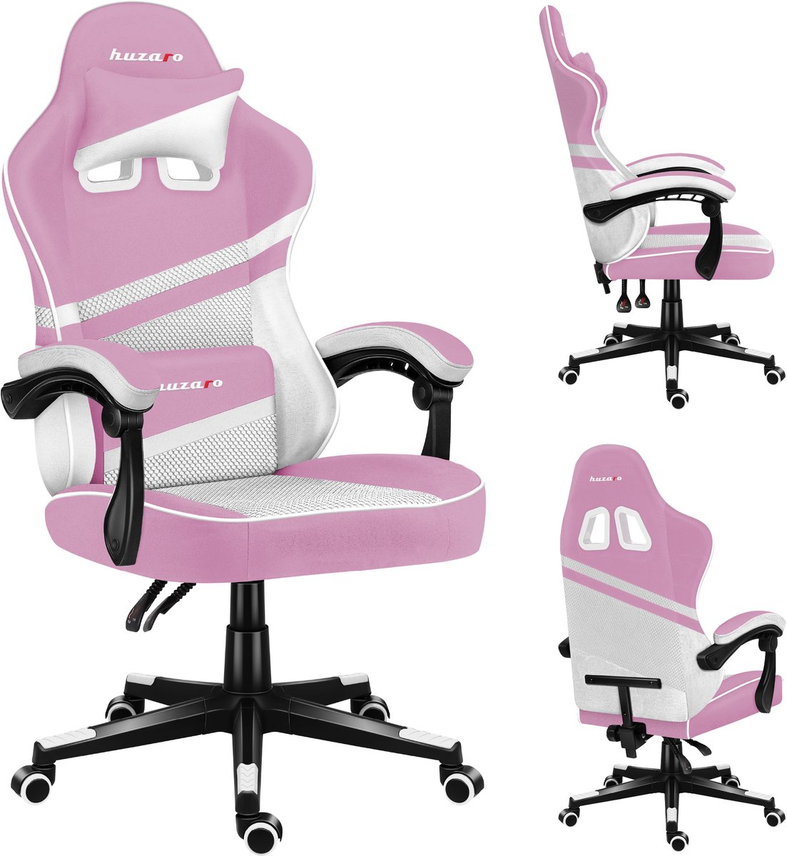 Huzaro Force 4.4 Pink Mesh – Ergonomische Gamingstoel met Ademende Stoffen en Stijlvol Design