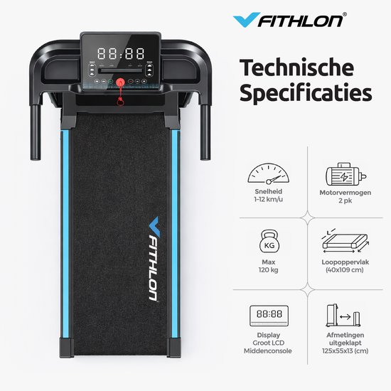 FITFIU MC-70 Opvouwbare Loopband – 10 Km/u – 5% Helling – Stille 750W Motor – Bluetooth & Kinomap App – Compact Voor Thuis En Kantoor