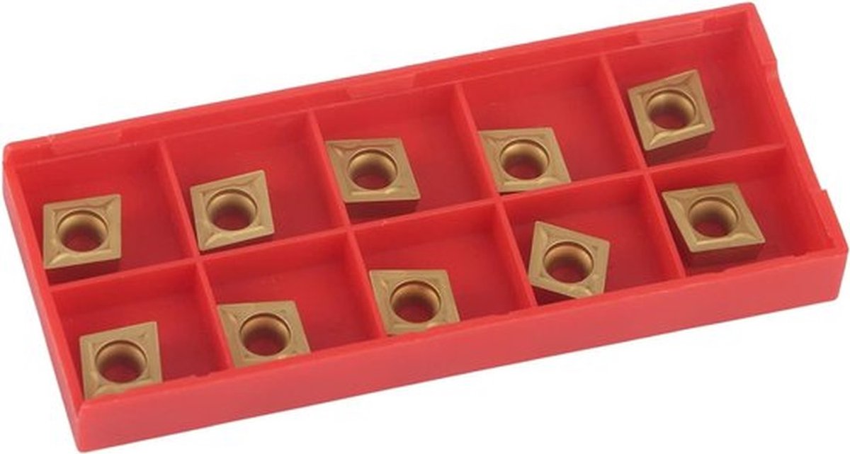 10-delige set hardmetalen wisselplaten voor draaibank - Blade Cutter - Draaigereedschap met opbergdoos.