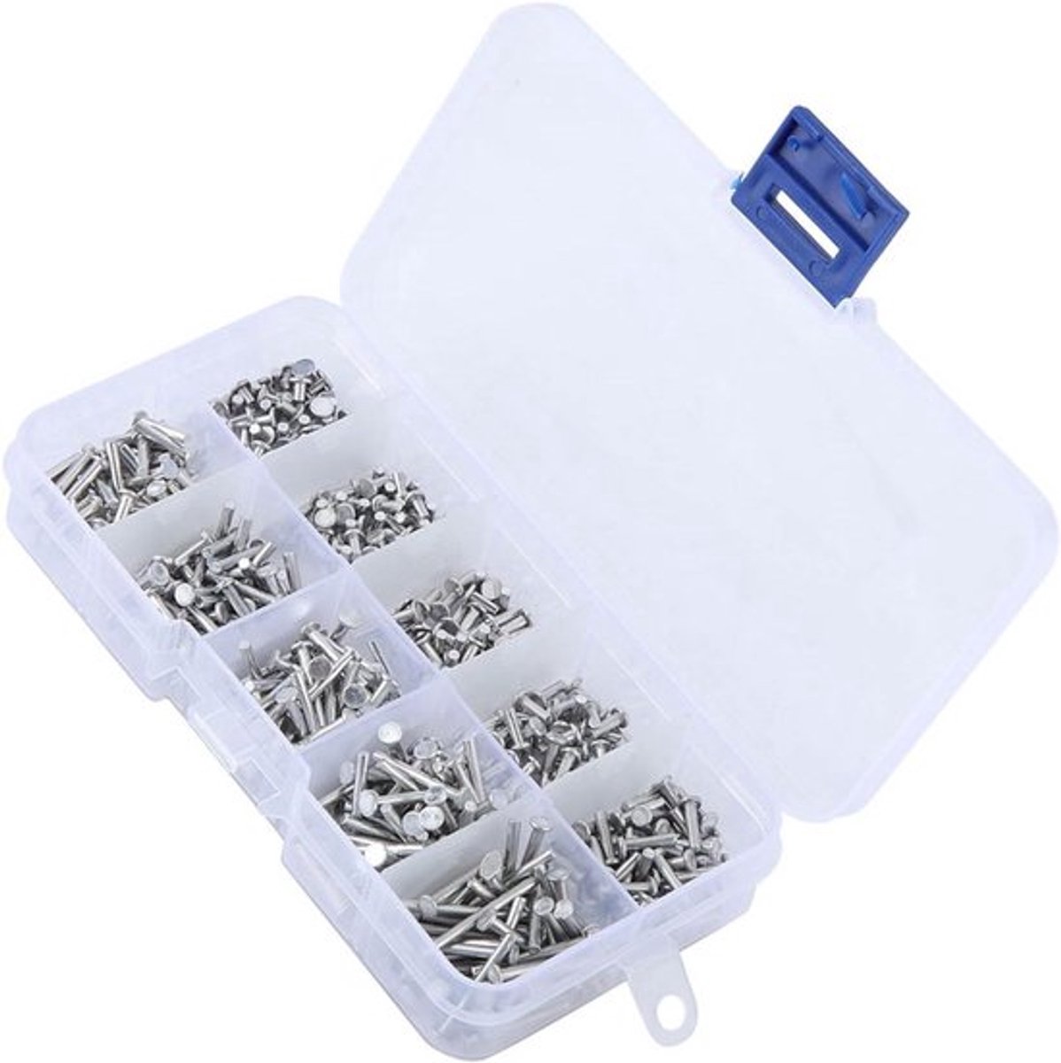 Stevige aluminium klinknagels, 500 stuks met platte kop, diverse lengtes M2 3 mm-18 mm.