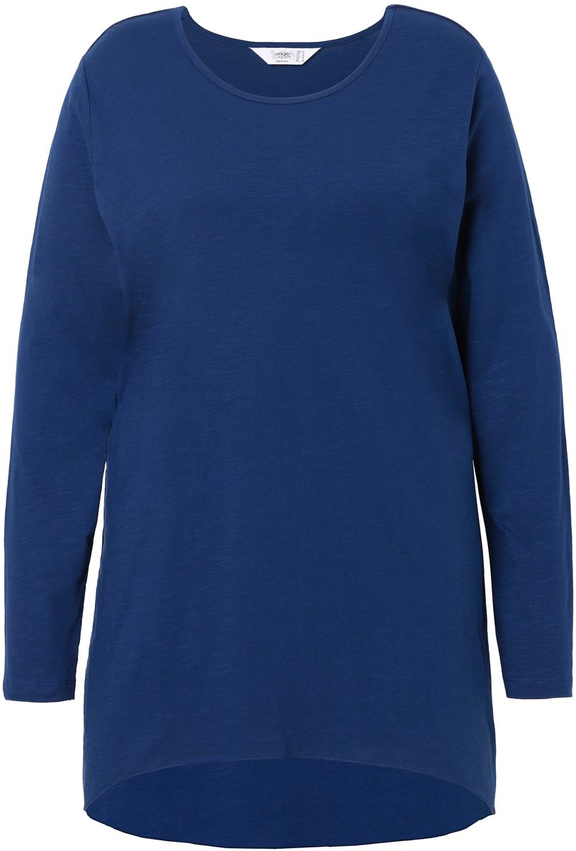 Angel of Style - Dames - longshirt comfortabele pasvorm ronde hals lange mouwen - Donkerblauw - Maat 56